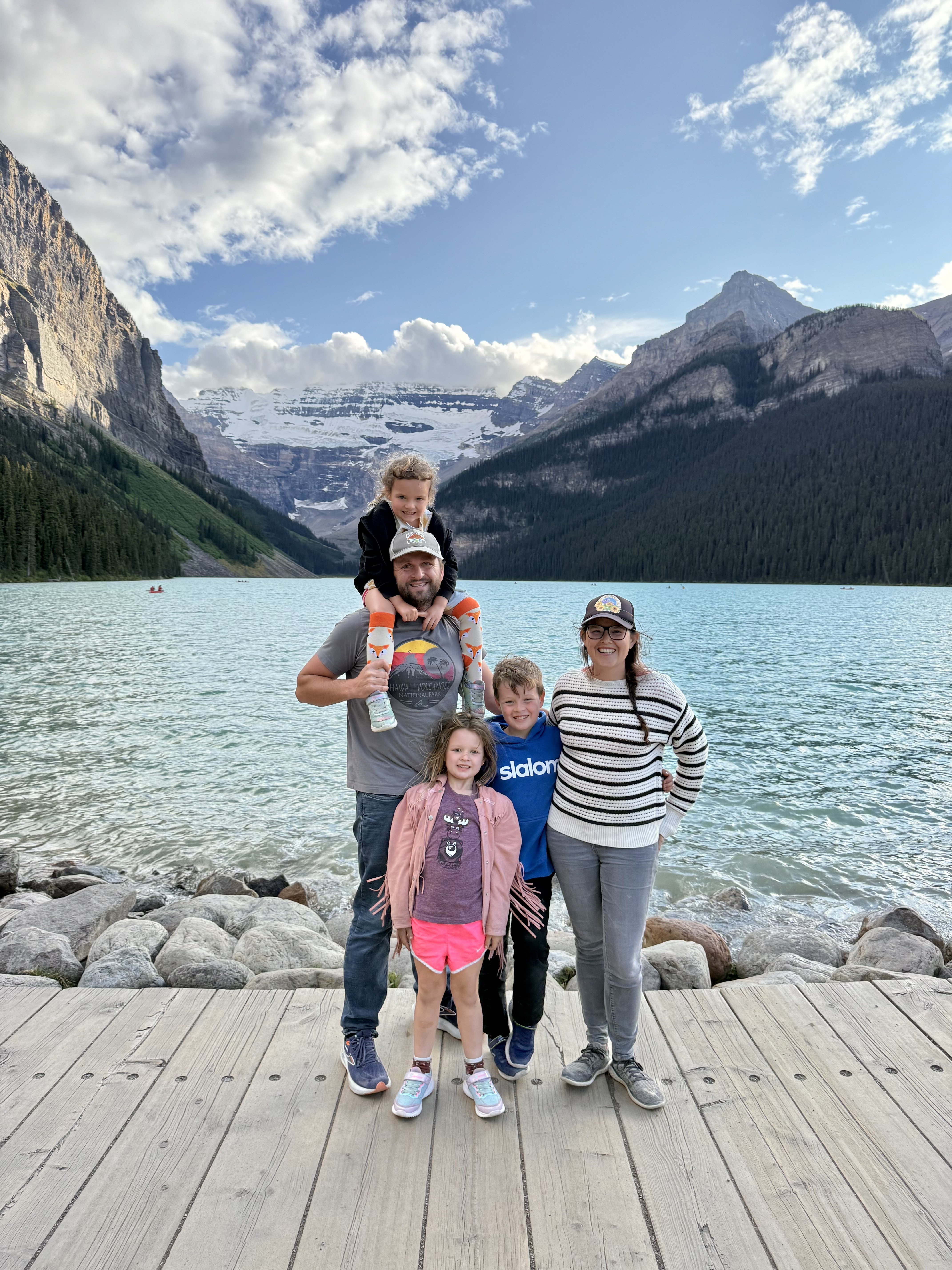Thomas Bowdey and his family on their 4,500-mile road trip.